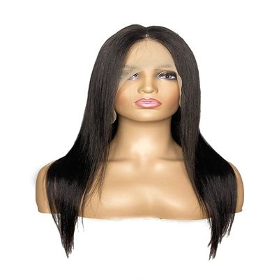 13x4 Brazilian Straight Virgin Human Hair Lace Front Wig 180% Density With Baby Hair Glueless Soft Straight Wigs for Black Women Human Hair Natural Color (22 Inches)