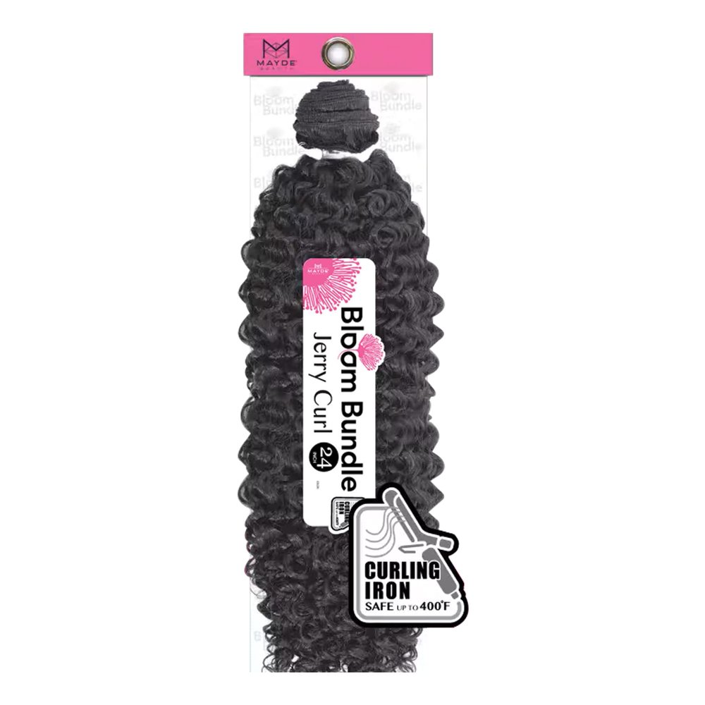 Mayde Beauty Bloom Bundle Weave JERRY CURL 24" (1-Pack, 1 Jet Black)