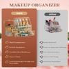 CoralHouse Clear Makeup Organizer with Gold Frame  Countertop Vanity Organizer for Skincare, Lipsticks, Perfume & Brushes  Bathroom Cosmetic Storage Display Box view 4
