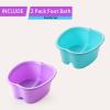 2 Pcs Foot Soaking Bath Basin - Large Foot Soaking Tub Foot Bath Spa Wash Basin Foot Bucket Foot Soaking Tub Feet at Home (Purple/Blue) view 2