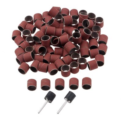 100Pcs 12.7mm Drum Sanding Bands for Nail Power Drills Accessories with 2Pcs Mandrel Nail Art Manicure Pedicure Polishing Tools DUO ER (Color : Grit 600)