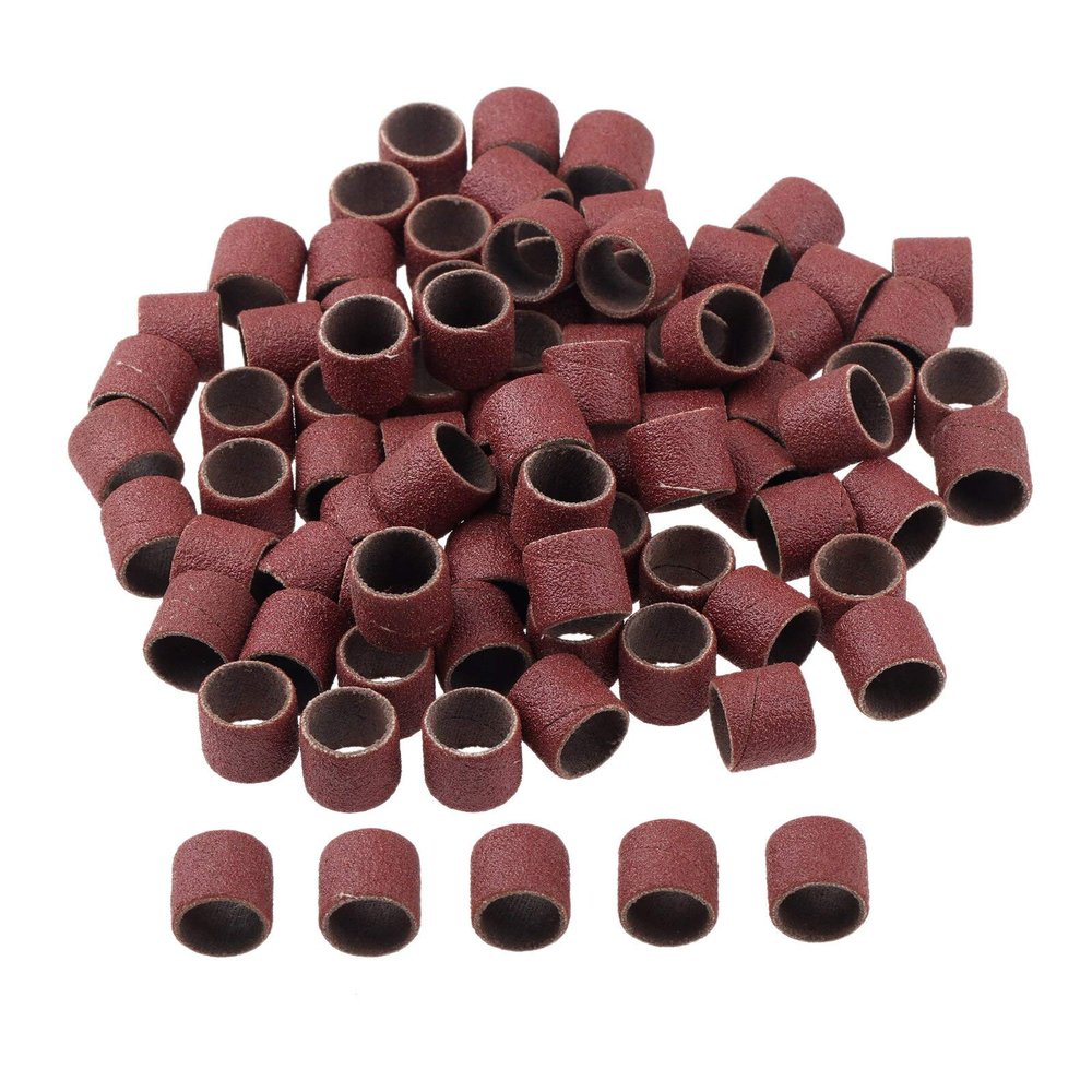 100Pcs 12.7mm Drum Sanding Bands for Nail Power Drills Accessories Manicure Pedicure Polishing Tools Grit 80 120 180 240 320 600 DUO ER (Color : Grit 120)