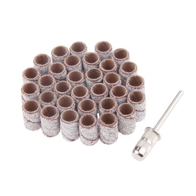 100Pcs 6.3mm Drum Sanding Band Nail Art Electric Drill Bits +1Pc Mandrel for Metal Woodworking Manicure Pedicure Polishing Tools DUO ER (Color : Grit C)