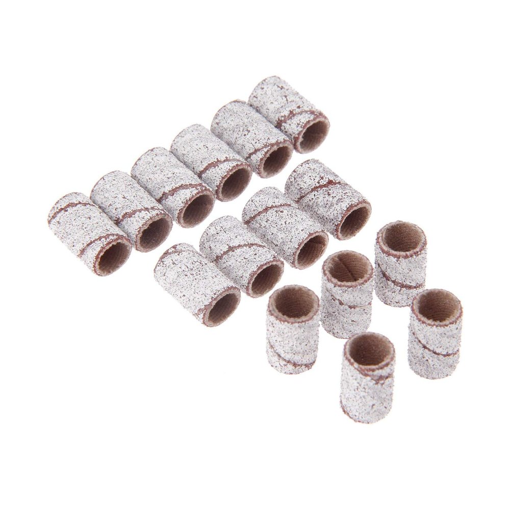 100Pcs 6.3mm Refills Grit Drum Sanding Bands Polishing Manicure Pedicure Tools Rotary Drill Bits for Metal Wood Plastic Working DUO ER (Color : Grit C)