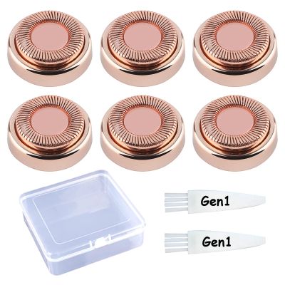Flawless Replacement Heads Compatible with Finishing Touch Flawless Facial Hair Removal Gen 1 Rose Gold6PCSWith Cleaning Brush and Storage box