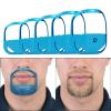 Linkidea Beard Shaping & Styling Tool with Comb, Beard Trimmer Template for Men, Clear Mustache Sideburns Outliner Stencil Lineup for Jaw Cheek Neck (Blue) view 2