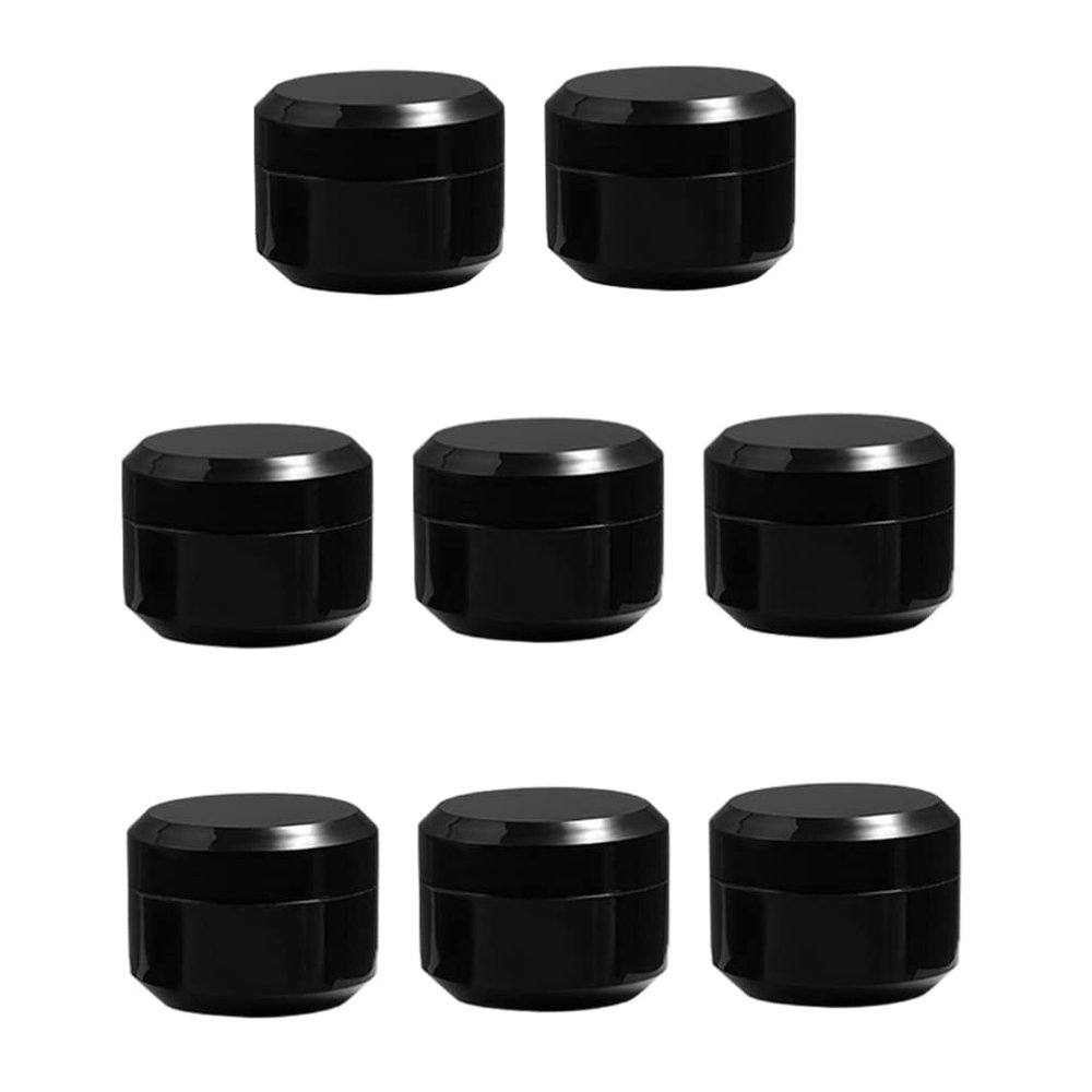 FOMIYES 8 Pcs Cream Jars Empty Sample Pot Ith Lids Cosmetic Containers Refillable Face Cream Bottles Jars for Makeup Lotion Lip Balms 30g Black
