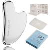 Rena Chris Gua Sha Facial Tools, Stainless Steel Guasha Tool for Acupuncture, Manual Massage Tool for Jawline Sculpting and Puffiness Reducing, Gua Sha Facial Massage Tool, Skin-Care Gift (Silver) view 1