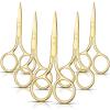 5 Pieces Small Straight Tip Nose Hair Scissor for Grooming, Stainless Steel Multi-Purpose Beauty Grooming Scissors for Facial Hair Removal and Mustache Beard Eyebrows Ear Nose Trimming(Gold) view 1
