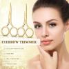 5 Pieces Small Straight Tip Nose Hair Scissor for Grooming, Stainless Steel Multi-Purpose Beauty Grooming Scissors for Facial Hair Removal and Mustache Beard Eyebrows Ear Nose Trimming(Gold) view 3