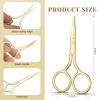 5 Pieces Small Straight Tip Nose Hair Scissor for Grooming, Stainless Steel Multi-Purpose Beauty Grooming Scissors for Facial Hair Removal and Mustache Beard Eyebrows Ear Nose Trimming(Gold) view 4