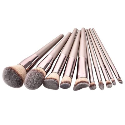 XIXIDIAN 10Pcs Champagne Makeup Brushes Set for Cosmetic Foundation Powder Blush Eyeshadow Kabuki Blending Make Up Brush