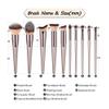 XIXIDIAN 10Pcs Champagne Makeup Brushes Set for Cosmetic Foundation Powder Blush Eyeshadow Kabuki Blending Make Up Brush view 3