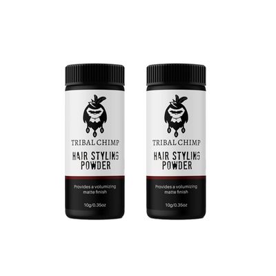 Tribal Chimp Hair Styling Powder, All-day Invisible Hold Hair Volumizer and Texture for Men and Women, Styling Powder with Matte Finish- 2-Piece Set, 10g