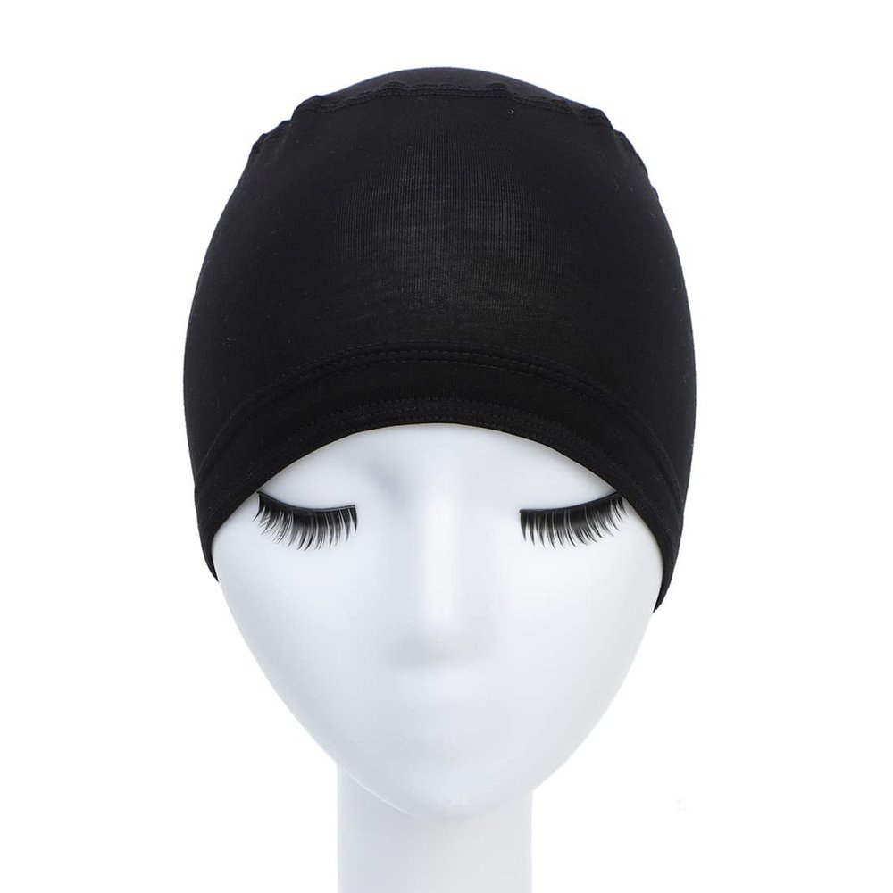 King Love Star Bamboo Wigs Cap for Women Bald Cap Soft Breathable Wigs Grip Cap Elastic Wig Cap for Wigs Even Cancer Chemotherapy Patients (Black)