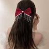 RTcald Sparkling Diamond Velvet Bow Hair Clip,Rhinestone Tassel Bow Hair Clips,Large Bow Hair Clip,Large Soft Bow Women Hair Clips (E2) view 1
