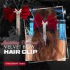 RTcald Sparkling Diamond Velvet Bow Hair Clip,Rhinestone Tassel Bow Hair Clips,Large Bow Hair Clip,Large Soft Bow Women Hair Clips (B2) view 4