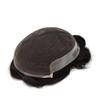 Toupee For Men Hair Pieces Real Human Hair French Lace Mens Toupee Hair System For Men Hair Replacement Hair Piece For Men Natural Hairline #1B Off Black-90% Light Density 8"x10" view 4