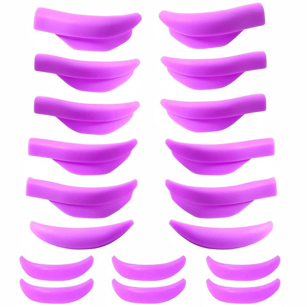 Eyelash Perm Pads Lash Lift Rods Eyelash Lift Shields Silicone Pads 9 Sizes 18 Piece Reusable Soft Lash Lift Pads Shield for Different Length Eyelashes Perfect Lifting (Violets)