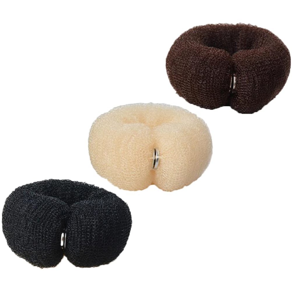 Large Doughnut Shaper 6Pcs Donut Hair Bun Maker Ponytail Bun Maker Chignon Donut Bun Elastic Hair Ties Bands Doughnut Shaper with Buckle for Women Girls Chignon Ballet Sock Bun