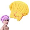 RTcald Microfiber Hair Drying Cap,Super Absorbent Quick Dry Hair Turban,Quick-Drying Hair Cap with Bow,Coral Fleece Soft Towel Cap,Elastic Bath Cap Turban (Yellow) view 1