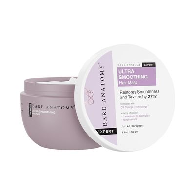 Bare Anatomy Ultra Smoothing Hair Mask Deep Conditioning with Carbohydrate Complex & Niacinamide | For Dry & Frizzy Hair | Sulphate & Paraben Free | For Women & Men | 250 Gm