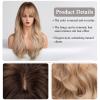 HAIRCUBE Long Blonde Wigs for Women Wave Curly Wig with Bangs Natural Brown Roots Synthetic Wigs for Daily Use Cosplay view 2