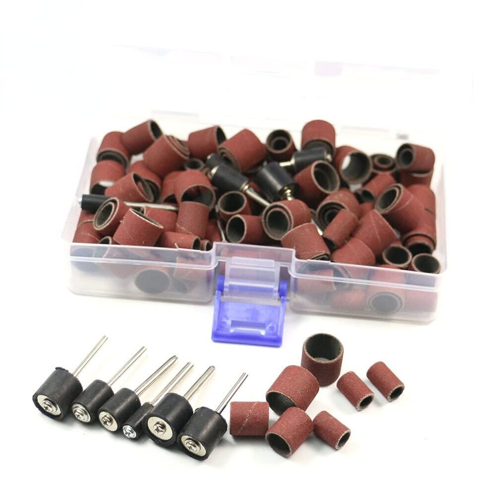 252pcs Sanding Cap Bands for Electric Manicure Machine 180/120/80 Grit Nail Drill Grinding Bit Files Pedicure Tool Set Dropship DUO ER