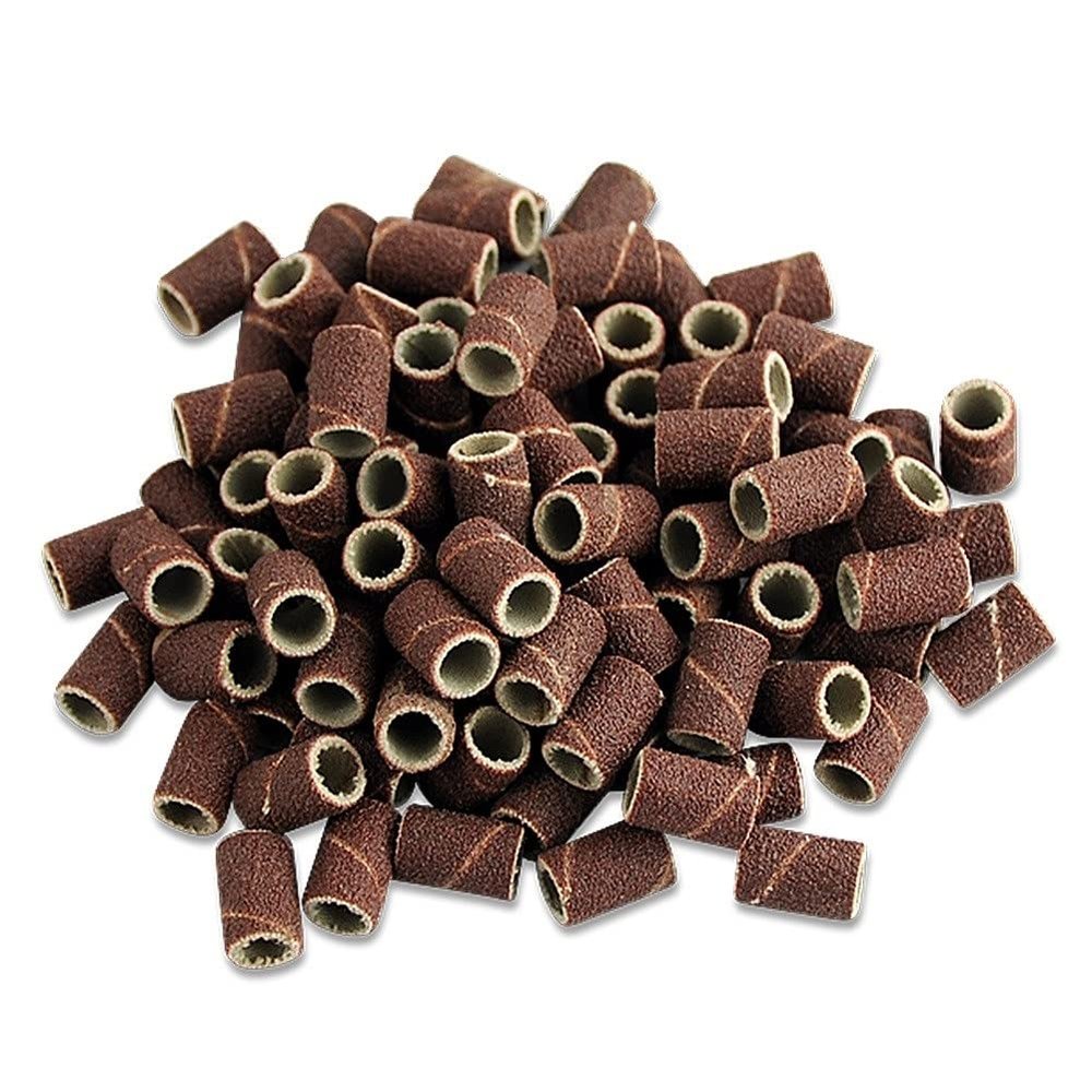 200pcs Kits Sanding Drum 180# 120# 80# Grit Replacement For Art Nail File Drill Abrasive Sleeves Tools Bands Bit DUO ER (Color : 80)