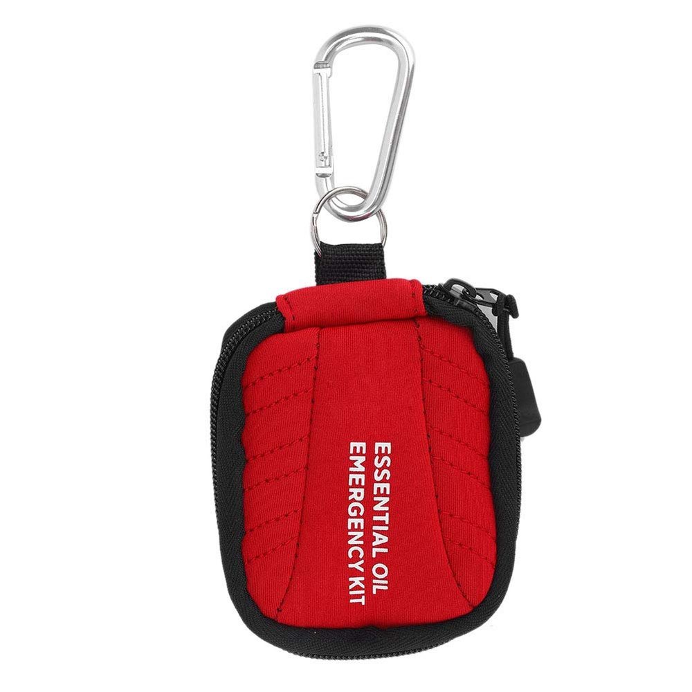 Tomotato Mini Essential Oil Bag, 16 Slots Portable Essential Oil Bottle Storage Bag Small Essential Oil Container with Keychain Essential Oil Travel Set
