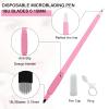 10pcs Disposable Microblading Pen with NANO Blade U18 .15mm with Pigment Applicator and Ring Perfect for Hair strokes (Pink U18-0.15mm) view 2