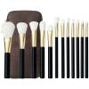XIXIDIAN Makeup Brush Set, Premium Cosmetic Wood Handle Brushes 12pcs for Foundation Blending Blush Concealer Eye Shadow, Synthetic Fiber Bristles view 1