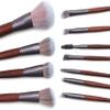 XIXIDIAN Makeup Brush Sets - 11PCS Wood Handle Soft Synthetic Fiber Hair Powder Blush Liquid Eyeliner Eyeshadow Lip Eyebrow Brush view 4