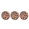 3pcs Puff with Ribbon Leopard Print Ultra Soft Washable Round Cosmetic Makeup Puffs Pads for Contouring Under Eyes Corners Foundation Mineral Body view 1