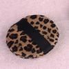 3pcs Puff with Ribbon Leopard Print Ultra Soft Washable Round Cosmetic Makeup Puffs Pads for Contouring Under Eyes Corners Foundation Mineral Body view 3