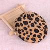3pcs Puff with Ribbon Leopard Print Ultra Soft Washable Round Cosmetic Makeup Puffs Pads for Contouring Under Eyes Corners Foundation Mineral Body view 4