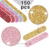 150 Pieces Disposable Mini Nail Files Bulk Double Sided Emery Small Colorful Nail Files for Home Salon Use (Glitter Style) view 3