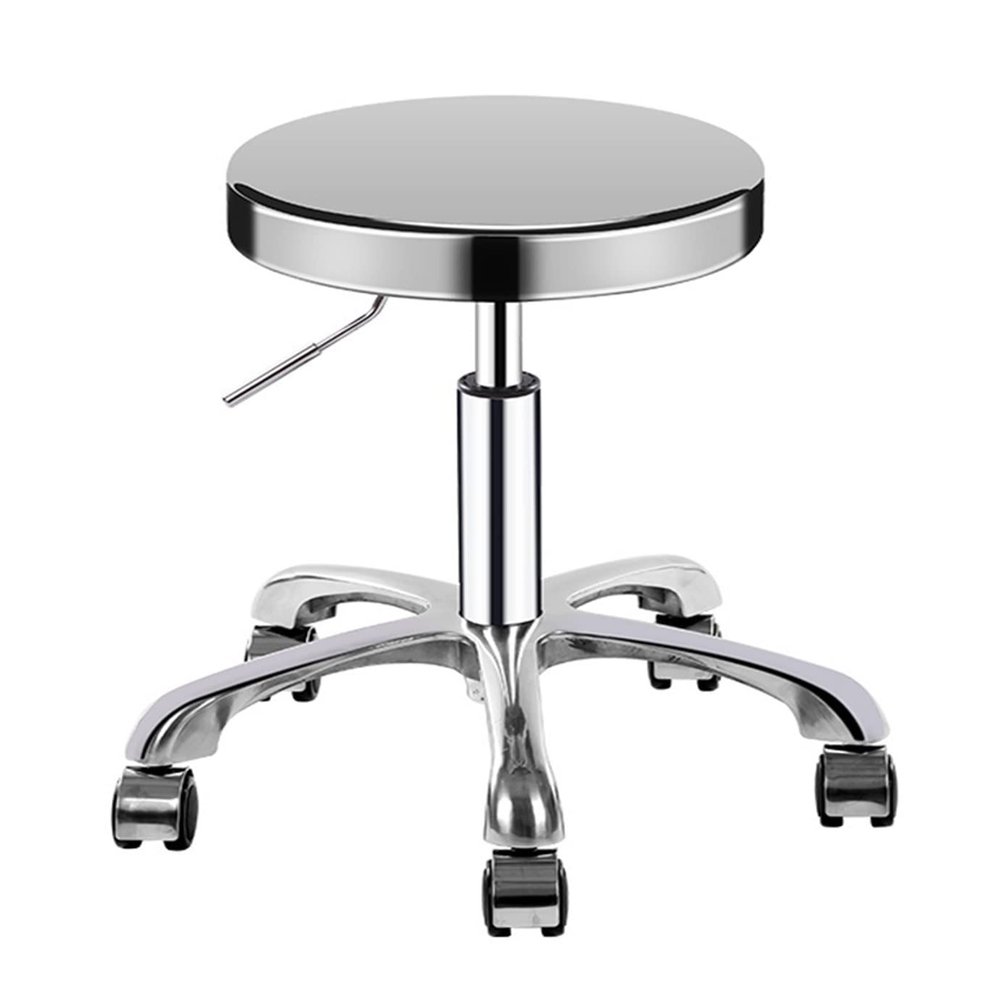 LUXUCURE Heavy Duty Rolling Stool,Lift Swivel Stools Medical Spa Stool with Wheels,Stainless Steel Salon Stool for LaboratoryBarber ShopBeauty Vanity Makeup,200kg Load
