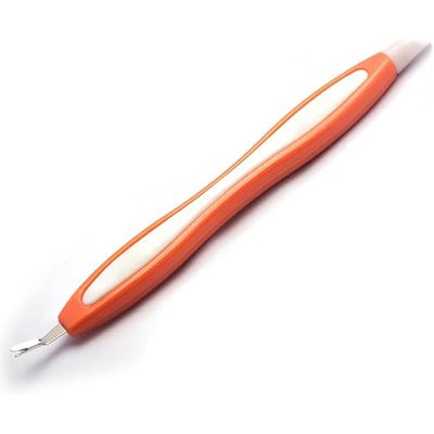 Cuticle Pusher UV Gel Polish Soak Off Remover Tool Nail Arts Cuticle Trimmer (Orange White)