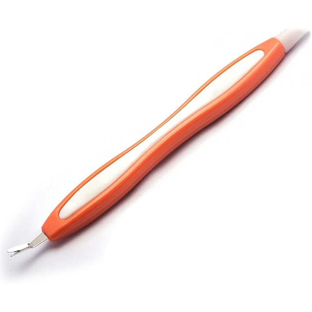 Cuticle Pusher UV Gel Polish Soak Off Remover Tool Nail Arts Cuticle Trimmer (Orange White)
