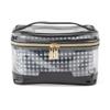 Conair Travel Makeup Bag, Large Toiletry and Cosmetic Bag, Perfect Size for Use At Home or Travel, Two Piece Train Case Set in Clear PVC and Black Checkers view 1