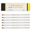 BRAWNA 6 Pcs Brow Pro Peel Off Pencils with 1 Sharpener - Waterproof Eyebrow Mapping Pencil - Microblading Supplies - PMU Kit - Black view 1