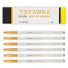 BRAWNA 6 Pcs Brow Pro Peel Off Pencils with 1 Sharpener - Waterproof Eyebrow Mapping Pencil - Microblading Supplies - PMU Kit - Black view 2