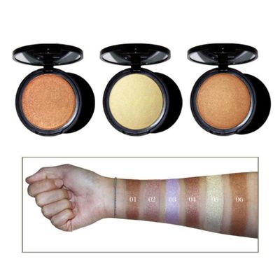 R. R Lux Highlighter Makeup Shimmer Contour Powder Highlighter Makeup Palette Shimmer Contour for Brighten Face Contour Cheek Highlight Makeup, Long Lasting Highlighter Powder with Mirror for Brighten Face Contour Gold Highlighter Makeup Palette Shim
