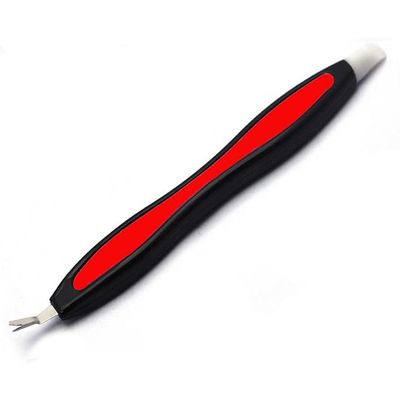 Cuticle Pusher UV Gel Polish Soak Off Remover Tool Nail Arts Cuticle Trimmer (Red)