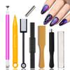 XEAOHESY 8 Pieces Nail Magnet Tool Set Double-Head Flower Design Nail Magnet Pens Multi-Function Magnet Board Magnet Stick 3D Magnetic for Cat Eye Gel Polish Nail Art view 1