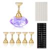 Nail Art Proseffional Magnetic Nail Holder Practice Training Display Stand with Clay + 240pcs Nail Piece Showing Nail Tools Kit (Purple) view 1