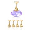 Nail Art Proseffional Magnetic Nail Holder Practice Training Display Stand with Clay + 240pcs Nail Piece Showing Nail Tools Kit (Purple) view 2