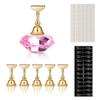 Nail Art Proseffional Magnetic Nail Holder Practice Training Display Stand with Clay + 240pcs Nail Piece Showing Nail Tools Kit (Pink) view 1