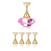 Nail Art Proseffional Magnetic Nail Holder Practice Training Display Stand with Clay + 240pcs Nail Piece Showing Nail Tools Kit (Pink) view 2